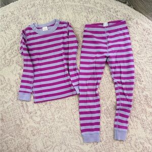 Hanna Anderson - Long Johns Pajama Set in Purple and Lavender Stripes